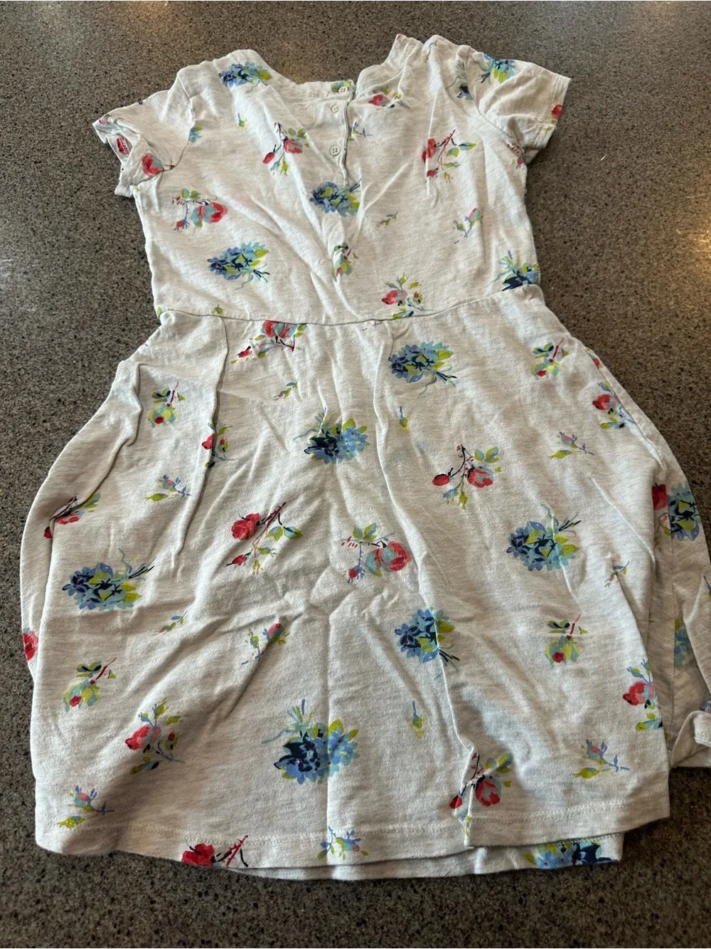 GAP White Dress with Blue & Red Floral Print